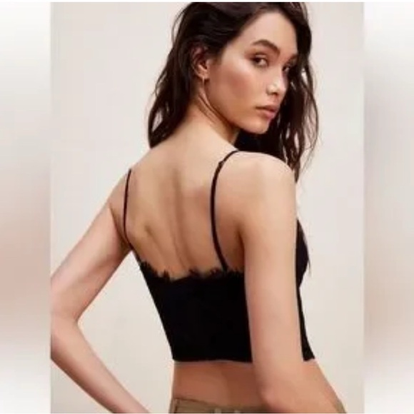 Free People Black Lace Bra with Adjustable Straps - Picture 2 of 4